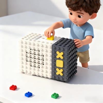 Draagbare Bluetooth Speaker met Stereogeluid en Bouwsteen Design - Draadloos & Lange Speeltijd
