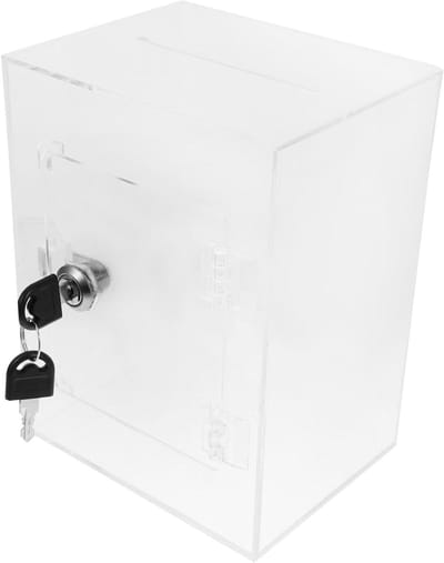 Kinder Spaarpot - Geldkistje Kassa - Geld Besparen - Met Sluiting - 20x15x12 cm - Transparant