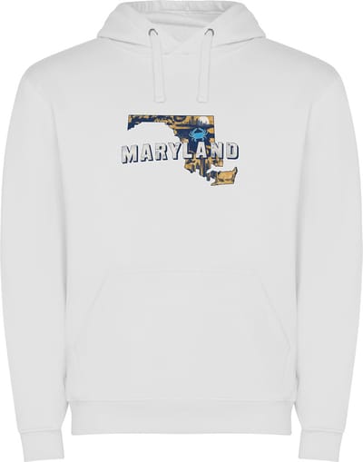 Witte Wanna have hoodie voor de echter Amerika / Verenigde Staten liefhebber, de Amerikaanse staat Maryland Print Full Color Color merk Roly maat S