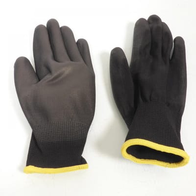Paire de gant pour atelier réparation neuf taille S (7) en polyuréthane coloris noir homologué CE