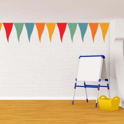 Walplus - Muursticker - Feestvlaggen - Multicolor