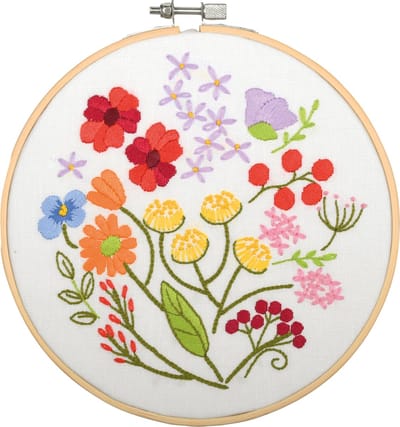 Vervaco - Borduur kit met borduurring Bloemen symfonie - PN-0223400 - Borduren - Borduurpakket - Borduurpakket volwassenen - Borduurpakket kind