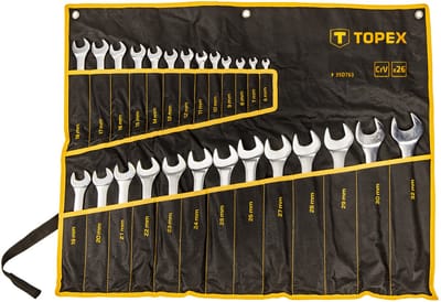 Topex - Ringsleutel Set - 6-32 mm - 26 Stuks - Voor Mechanisch Werk