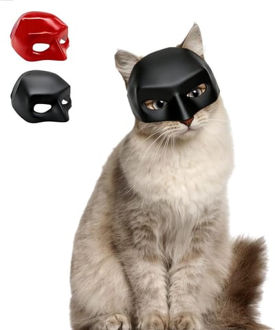 3D Batmasker voor Katten - Grappig Halloween Kostuum, Hoed en Cosplay Accessoire voor Huisdieren, Perfect voor Feestjes en Verkleedpartijen