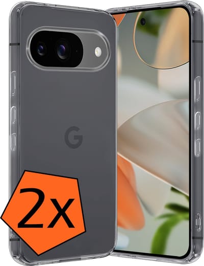 Hoes - 2 Stuks - Geschikt voor Google Pixel 9 - Sterk & Shockproof - Case Siliconen - Back Cover - Telefoon Hoes - Transparant