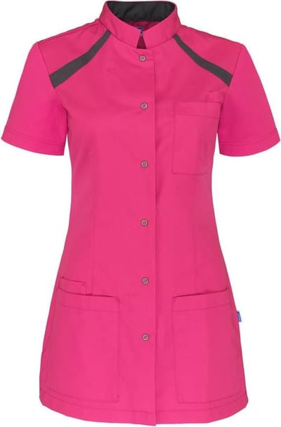 De Berkel Tula zorgjas-L-roze/donkergrijs (B4264325317L)
