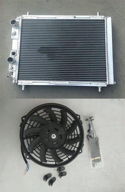 Aluminium Radiator met Ventilator voor Lancia Delta HF Integrale Turbo