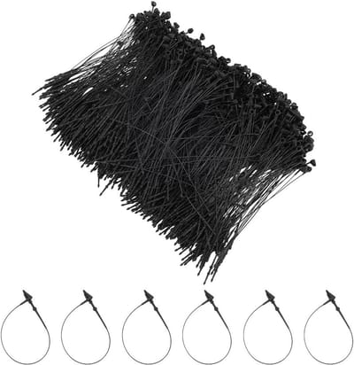 1000 Stuks Zwarte Plastic Hangtags met Snap Lock Pins - Professionele Veiligheidslus Bevestigingen voor Retail en Productverpakking