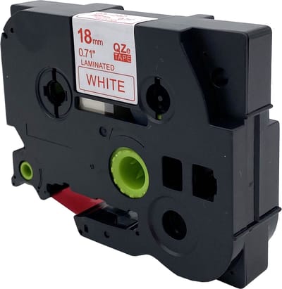 DULA Brother Compatible label tape- Tze-242 - 1 cassette - Brother P-Touch - Rood op wit - 18mm x 8m
