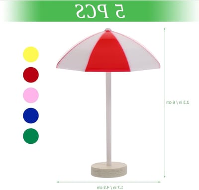 Mini Strandparasol, Decoratieve Hawaiian Parasol, Micro Landschap Strand Simulatie, Model Parasol, Decoratie, 5 Stuks, Multikleur, 6X4.5CM, Perfect voor Tuin en Feestjes