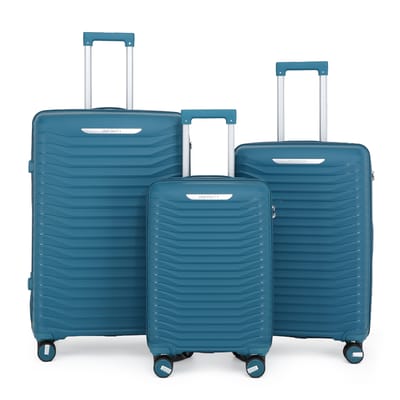Harde Schaal Blauwe Klassieke Kofferset 8 Wiel Cabine TSA Bagagekoffer Vakantie Reizen