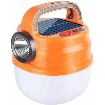 Op Zonne-energie Werkende Campinglamp Herbruikbare USB-oplaadbare Tentlantaarn Draagbare Handheld Zaklamp voor oranje