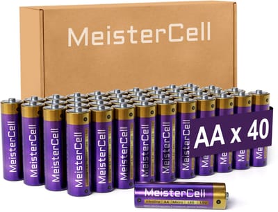 MeisterCell 40 stuks AA Batterijen Alkalinebatterijen, Alkalinebatterij - 1,5V – LR6 – Voordeelverpakking – Extra langdurige kracht