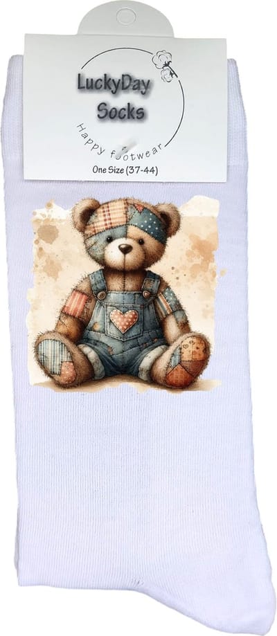 Beer - Knuffel - Opkikker - Grappige sokken - Valentijns cadeau - Verjaardag cadeau - Sinterklaas cadeau - Leuke sokken - Vrolijke sokken - Kerst Sokken - Vaderdag - Moederdag - Kerstcadeau - Socks die Happy maken - 37-44
