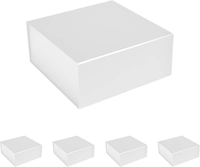 Opvouwbare Cadeaudozen - Magnetische Dozen - Geschenkverpakking - Mat Afwerking - 6 x 6 x 2.7 Inch - Wit