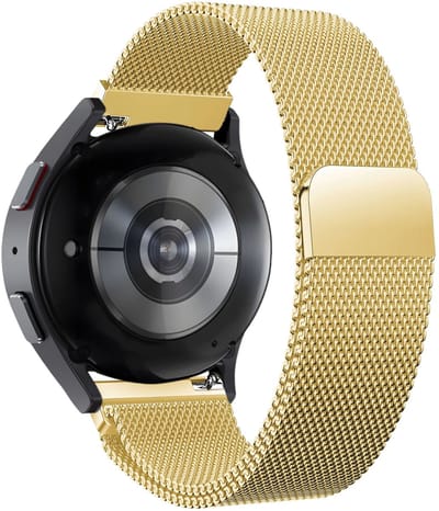 Bandz Hoogwaardige Milanese Loop band met magneetsluiting geschikt voor Garmin Vivoactive 6 / 5 / 3 / Vivomove / 3 / HR / Style / Luxe / Sport / Trend / Forerunner 645 / 570 / 245 / 170 / 165 / 70 / 55 / Venu / SQ / SQ2 / 2 Plus - Goud
