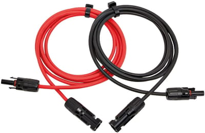 Zonne-energie Verlenging - Solar Kabel - Energie Opwekking - Weerbestendig Ontwerp - 2 x 40 Meter - Rood Zwart