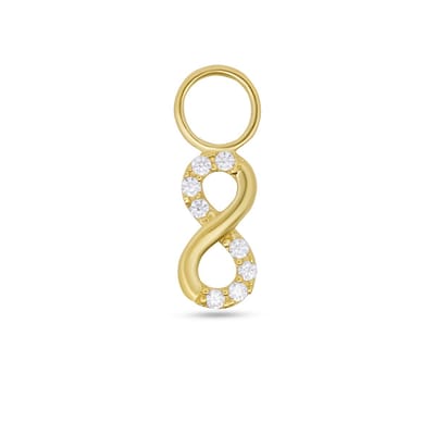 New Bling - 9NBG-O122-L - 14K goud – Oorbelhanger - per stuk – Infinity Links – Zirkonia