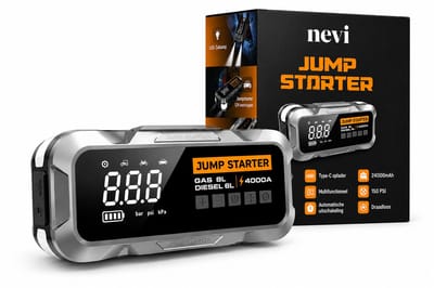 Nevi 5 in 1 Jumpstarter Auto met Compressor - 4000A - 24.000 mAh Powerbank - 150 PSI Bandenpomp - 12V Startbooster