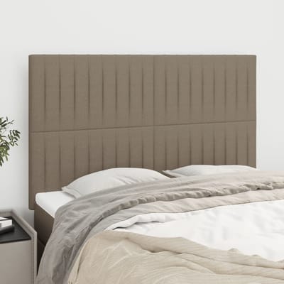 vidaXL - Hoofdbord - taupe - 144x5x118/128 - cm - Stof