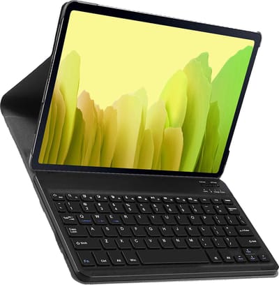 Hoes Geschikt voor Samsung Galaxy Tab A7 (2020) - Toetsenbord Case - Keyboard Book Cover - Hoesje - Donkerblauw