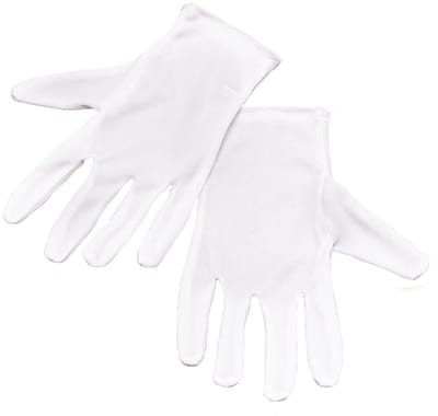 Witte korte Goochelaars handschoenen voor volwassenen