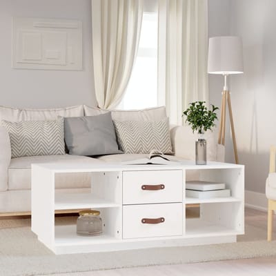 vidaXL - Salontafel - 100x50x41 - cm - massief - grenenhout - wit