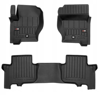 Frogum No.77 - Automatten set - Geschikt voor Land Rover Discovery III 2004-2009 - 3D TPE Rubber - 3-delig (Achterbank eendelig) - Zwart