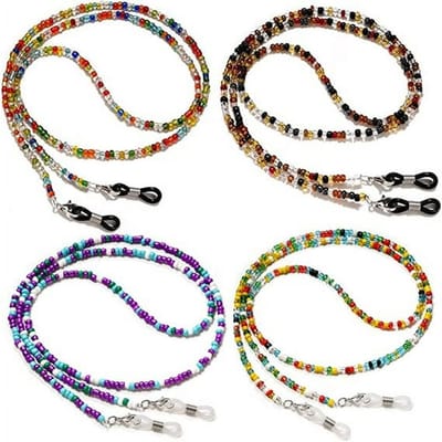 4-in-1 Brillenkoord Set - Zonnebril Koord - Dames & Heren - Multicolor - Chic Brillenaccessoire en Monddoekhouder -Leesbril - Verstelbaar - Lichtgewicht - Brillenkoord - Kralen ketting