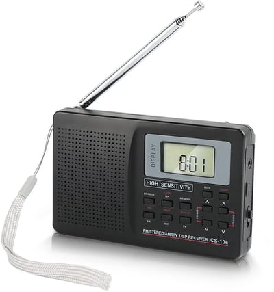 Dailygoods- Draagbare Radio met Alarmklokfunctie - Digitale Ontvanger - FM/AM/SW Volband Radio - Achtergrondverlichting - Geheugenfunctie - Mute-modus