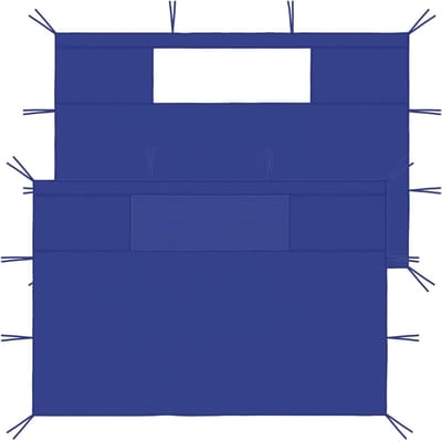 Gazebo Beschermhoes - Feesttent Zijwanden - Buitenfeest Beschermen - Met Vensters - 4.1 x 2.1 m - Blauw