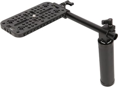 Camera Handheld Floor Holder Rig voor DSLR en Camcorders met 20cm Rod, Hand en Plate, Geschikt voor Sony en Panasonic Modellen