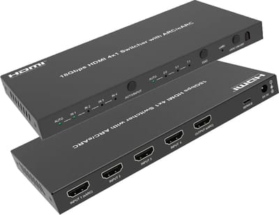 DrPhone eArc UltimateX - HDMI Switcher 4x1: 18Gbps, 4K @ 60Hz, HDR, CEC, ARC/eARC / ATMOS - Compatibel met SONOS en BOSE Soundbars