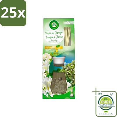 25 x Air Wick Essential Oils - Geurstokjes - Freesia & Jasmijn - 30ml - Grootverpakking - Geurstokjes - Air Wick - Essentiële Oliën - Freesia - Jasmijn