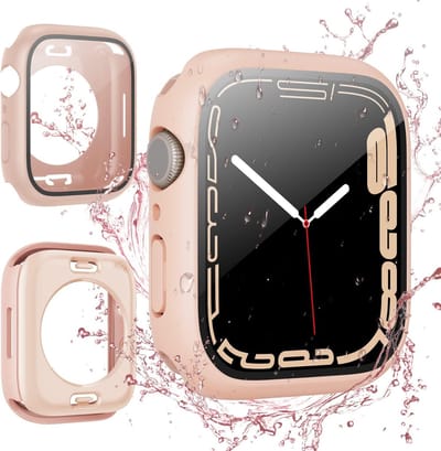 Waterdichte Bescherming voor Smartwatch 45 mm, 360 Graden Hoes met Geïntegreerd Tempered Glass, Schermbeschermer en IP68 Outdoor Bescherming