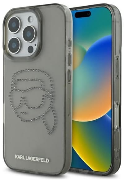 Karl Lagerfeld KLHCP16XHKHDCELK iPhone 16 Pro Max 6.9" black/black hardcase IML Rhinestones Karl Head
