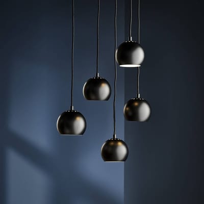 FRANDSEN hanglamp Ball, matzwart, Ø 12 cm