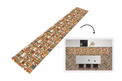 Keukenloper - Loper keuken - Patronen - Kat - Boek - 300x50 cm - Keukenloper vinyl