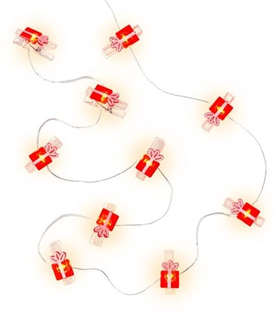 Goobay 60249 decoratieve verlichting Sprookjesverlichting Rood, Zilver, Transparant, Wit 10 lampen LED