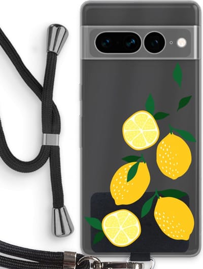 Case Company® - Hoesje met koord geschikt voor Google Pixel 7 Pro hoesje met Koord - You're my lemon - Telefoonhoesje met Zwart Koord - Bescherming aan alle Kanten en Over de Schermrand