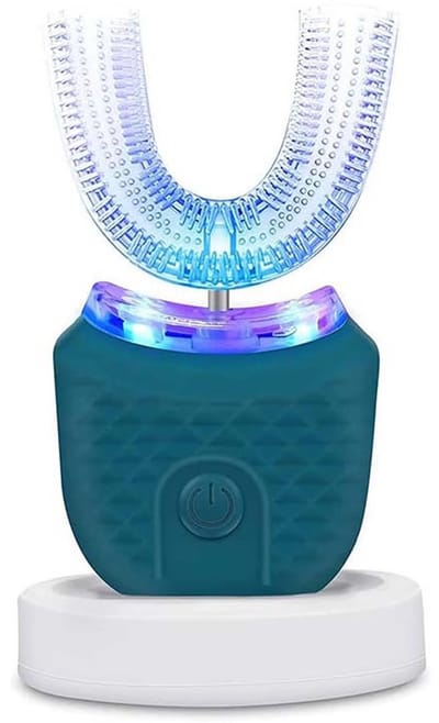 Elektrische U-vormige Tandenborstel – 360 Graden Automatische Reiniging, Waterdichte Siliconen Mondverzorging- Donkergroen