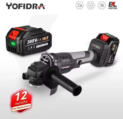 Mila Shop Haakse slijper - Slijptol - Slijpmachine - Slijptol accu - Houtsnijder - 125mm schijfdiameter - Voor Makita batterij - Inclusief 2 accu's - 1280W