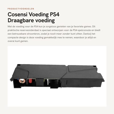 Dailygoods- Voeding voor PS4 - Draagbare Voeding ADP-240AR - Reserveonderdeel - Stroombron - Slijtvast ABS - Compact en Praktisch - Stroomadapter