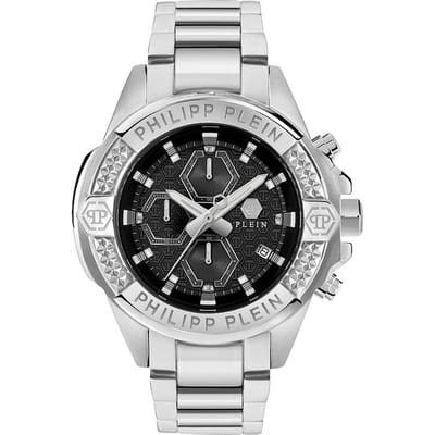 Philipp Plein The $Kull Chrono PWWFA0425 Horloge - Staal - Zilverkleurig - Ø 44 mm