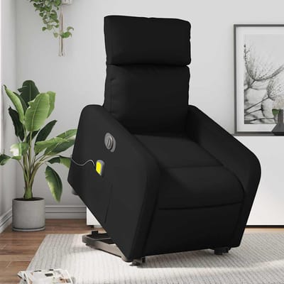 vidaXL - Sta-op-massagestoel - elektrisch - kunstleer - zwart
