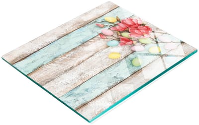 Decoratieve glazen snij- en serveerplank voor paaseieren, 60x52 cm