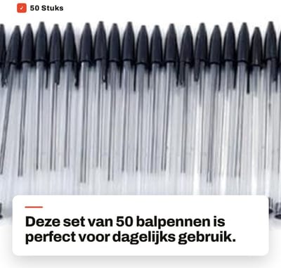 Dailygoods- Balpennen 50 Stuks - Veegvaste Inkt - Snel Droog - Medium Punt 1,0 mm - Lekvrije Constructie - Comfortabele Grip - Schrijfpennen