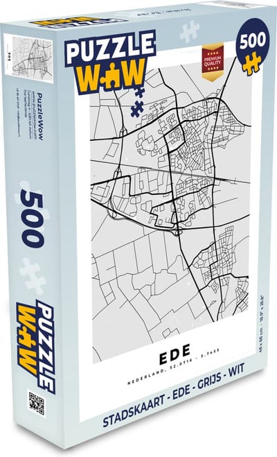 Puzzel Stadskaart - Ede - Grijs - Wit - Legpuzzel - Puzzel 500 stukjes - Plattegrond