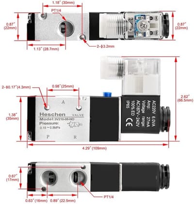 Dailygoods - Pneumatische Solenoïdeklep - 3 Positie 3 Manier