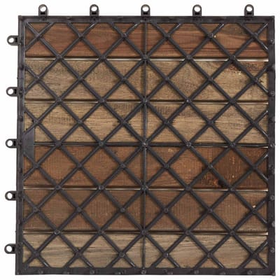 vidaXL - Terras - Tegel - 10 - st - Grijs - 30 - x - 30 - cm - Acaciahout